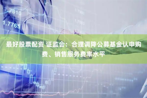 最好股票配资 证监会：合理调降公募基金认申购费、销售服务费率水平